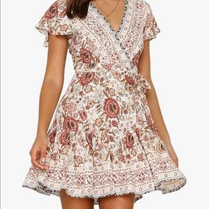 Floral Wrap Mini Dress